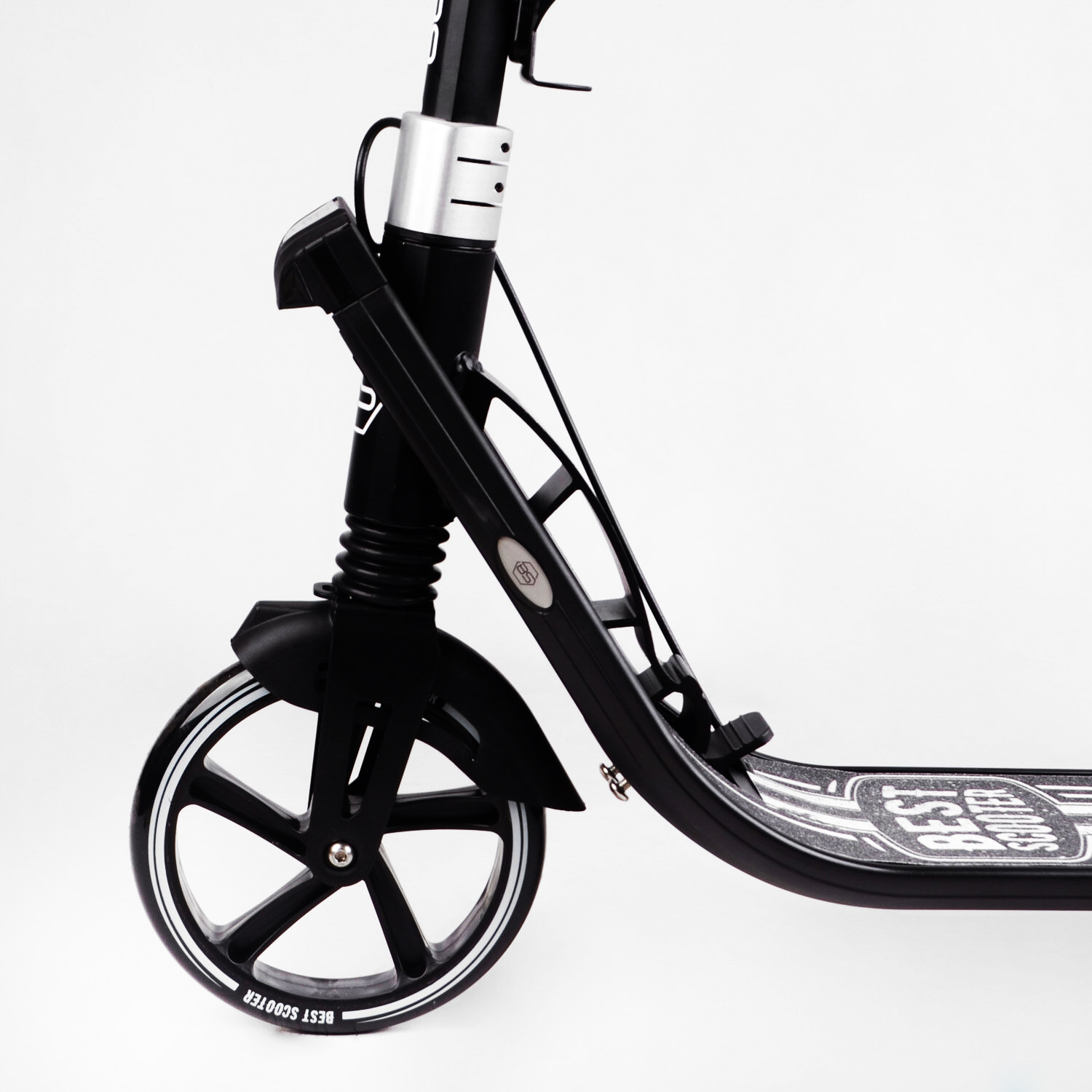 Самокат Best Scooter складаний 64х16х93-103 см Чорно-білий 000231310 - фото 3