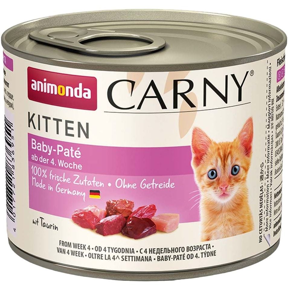 Вологий корм для кошенят Animonda Carny Kitten Baby-Pate, 200 г - фото 1