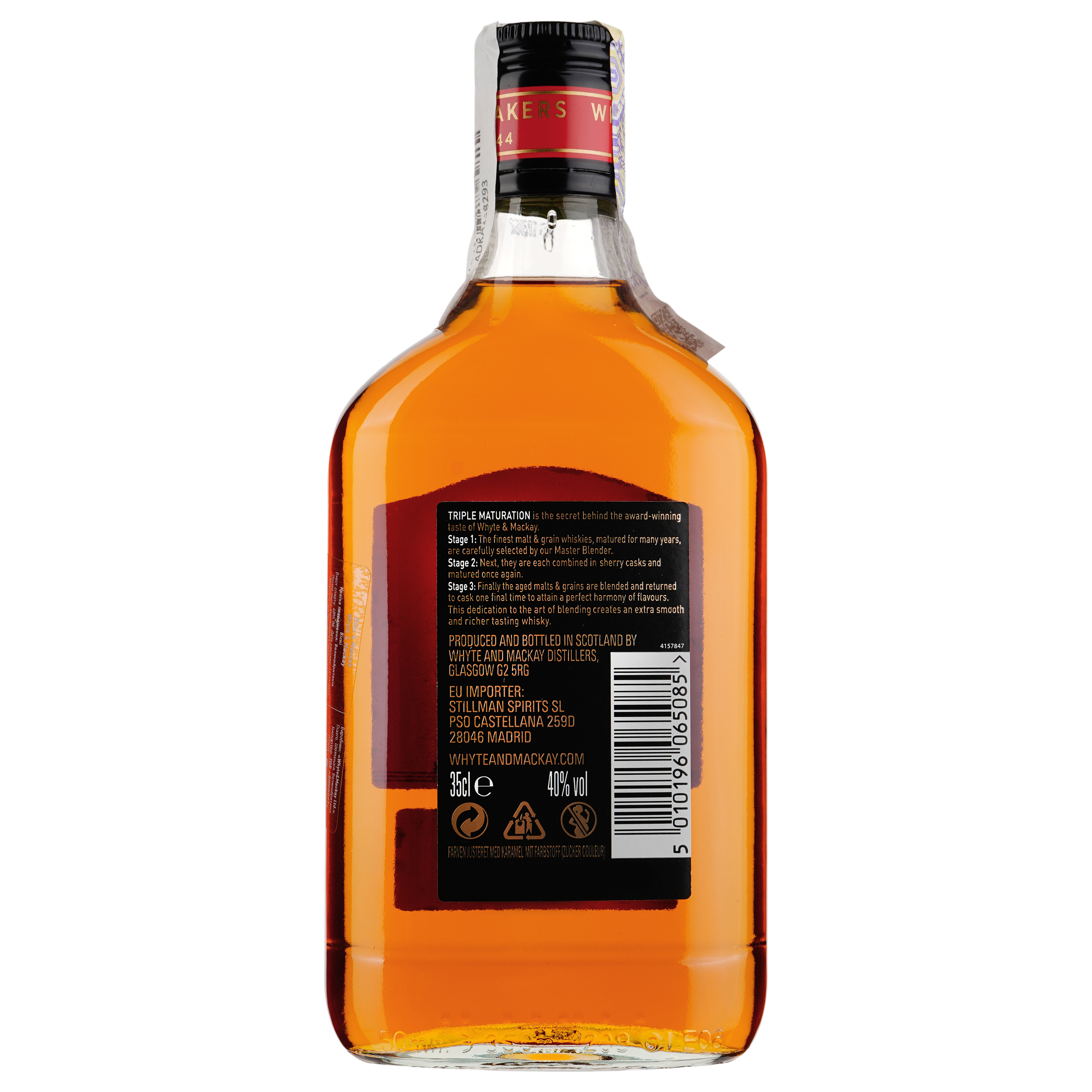 Виски Whyte&Mackay Blended Scotch Whisky 40% 0.35 л - фото 2