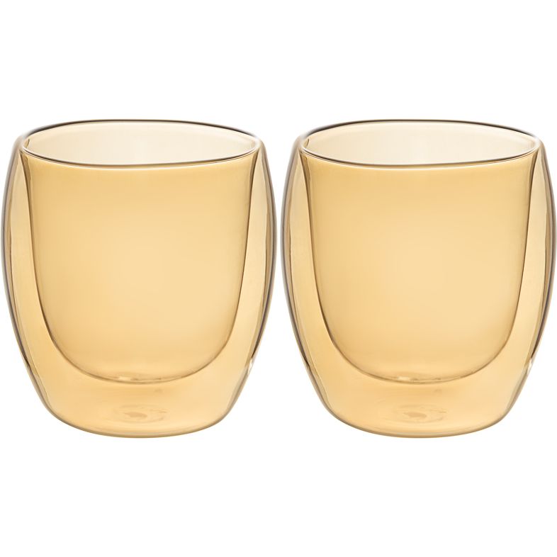Photos - Mug / Cup Lefard Набір кухлів з подвійними стінками Le Glass Amber 300 мл 2 шт.  (605-008)