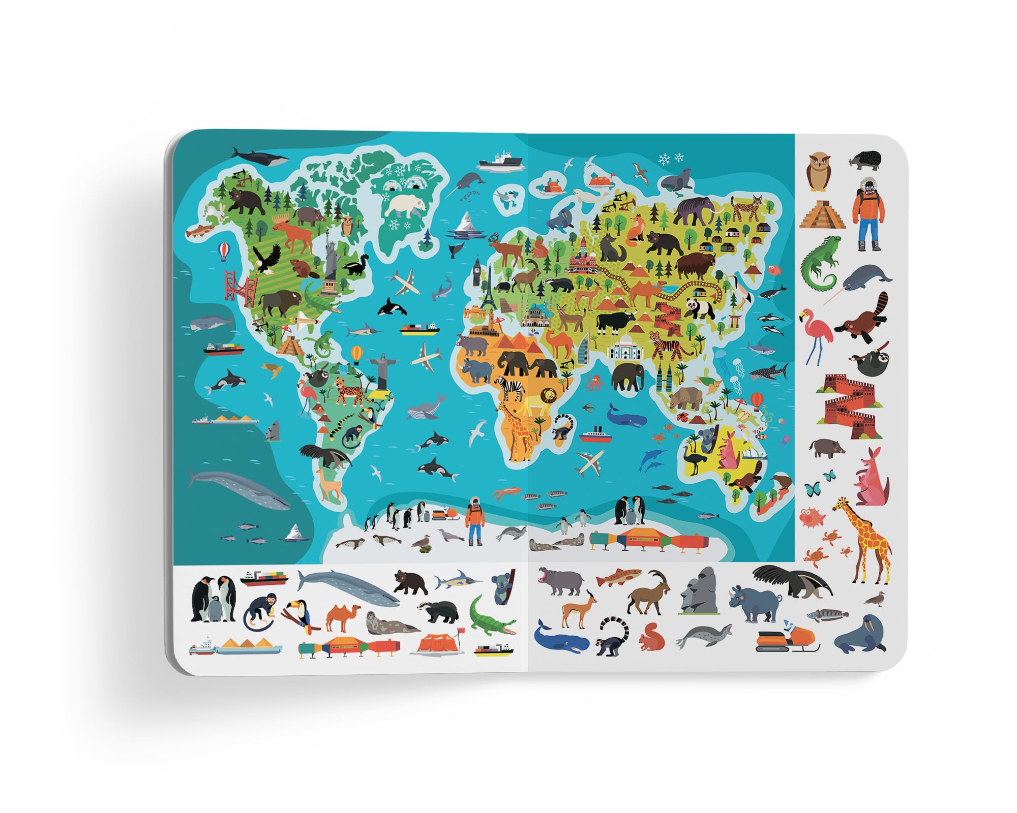 Книга-картонка Кристал Бук Большой иммельбух Планета Земля, с меганалипками (F00028198) - фото 9