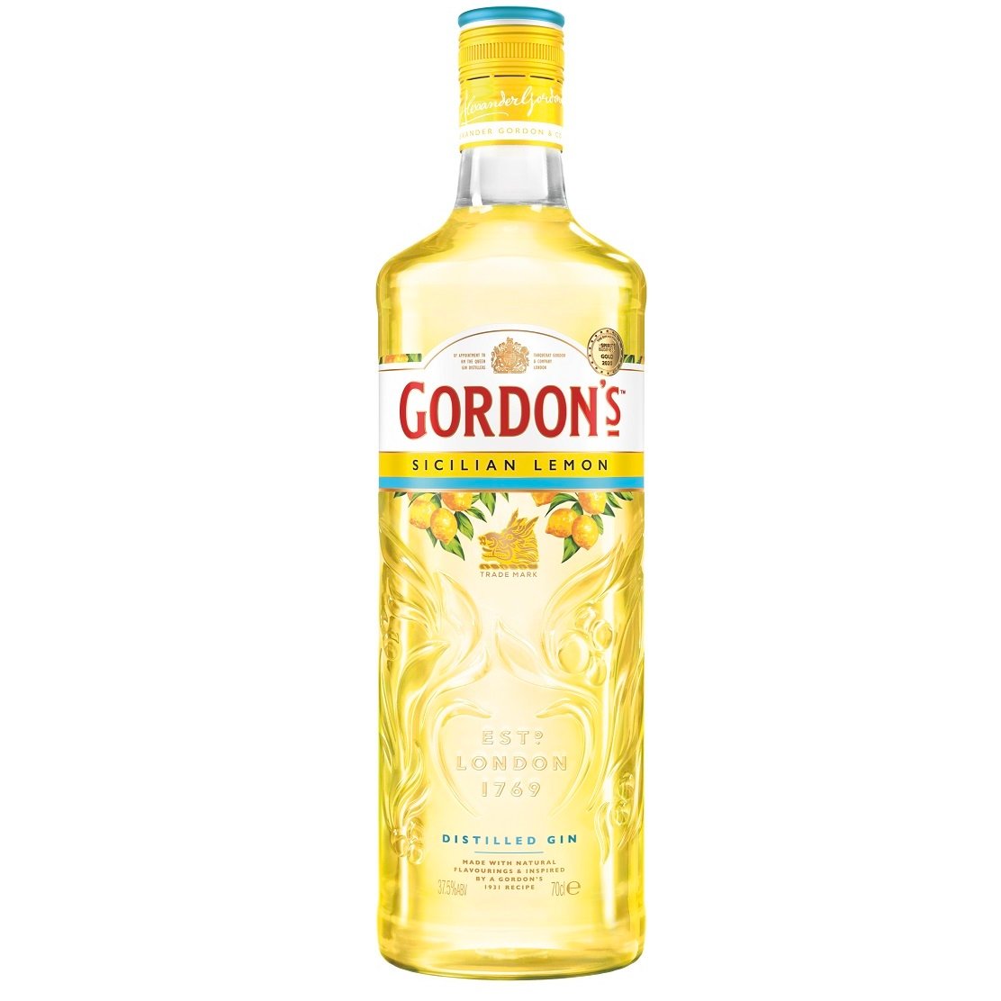 Джин Gordon's Sicilian Lemon Gin, 37.5%, 0,7 л (866466) - фото 1