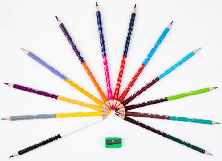 Олівці кольорові Colorino Duo Colors Frozen, двосторонні, з точилкою, 12 шт., 24 кольори (91017PTR) - фото 2