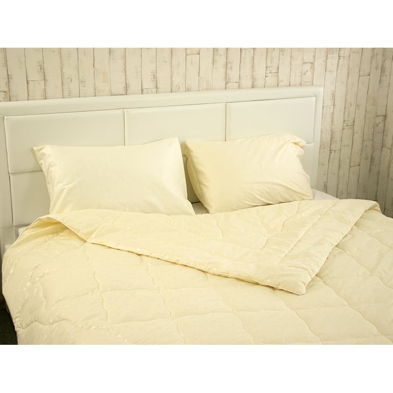 Одеяло шерстяное Руно Нежность, двуспальное, тик, 205х172 см, молочное (316.29ШНУ_Молочний вензель) - фото 6