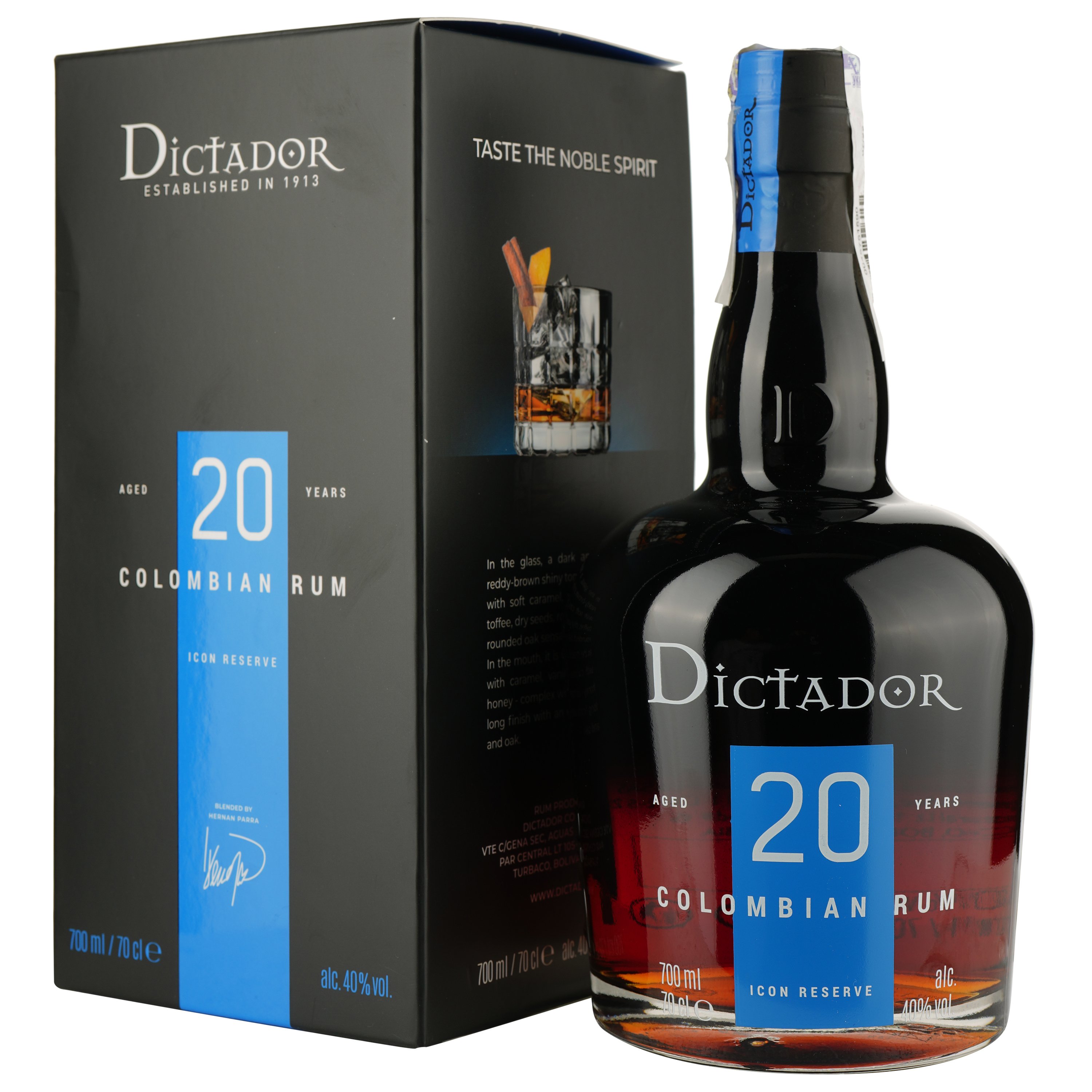 Ром Dictador 20 yo Solera System Rum, 40%, 0,7 л - фото 1