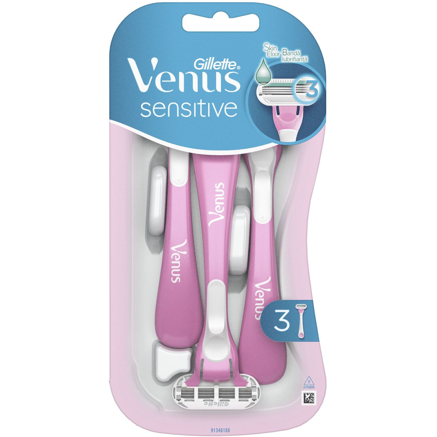 Бритви одноразові Gillette Venus Smooth Sensitive, 3 шт. - фото 1