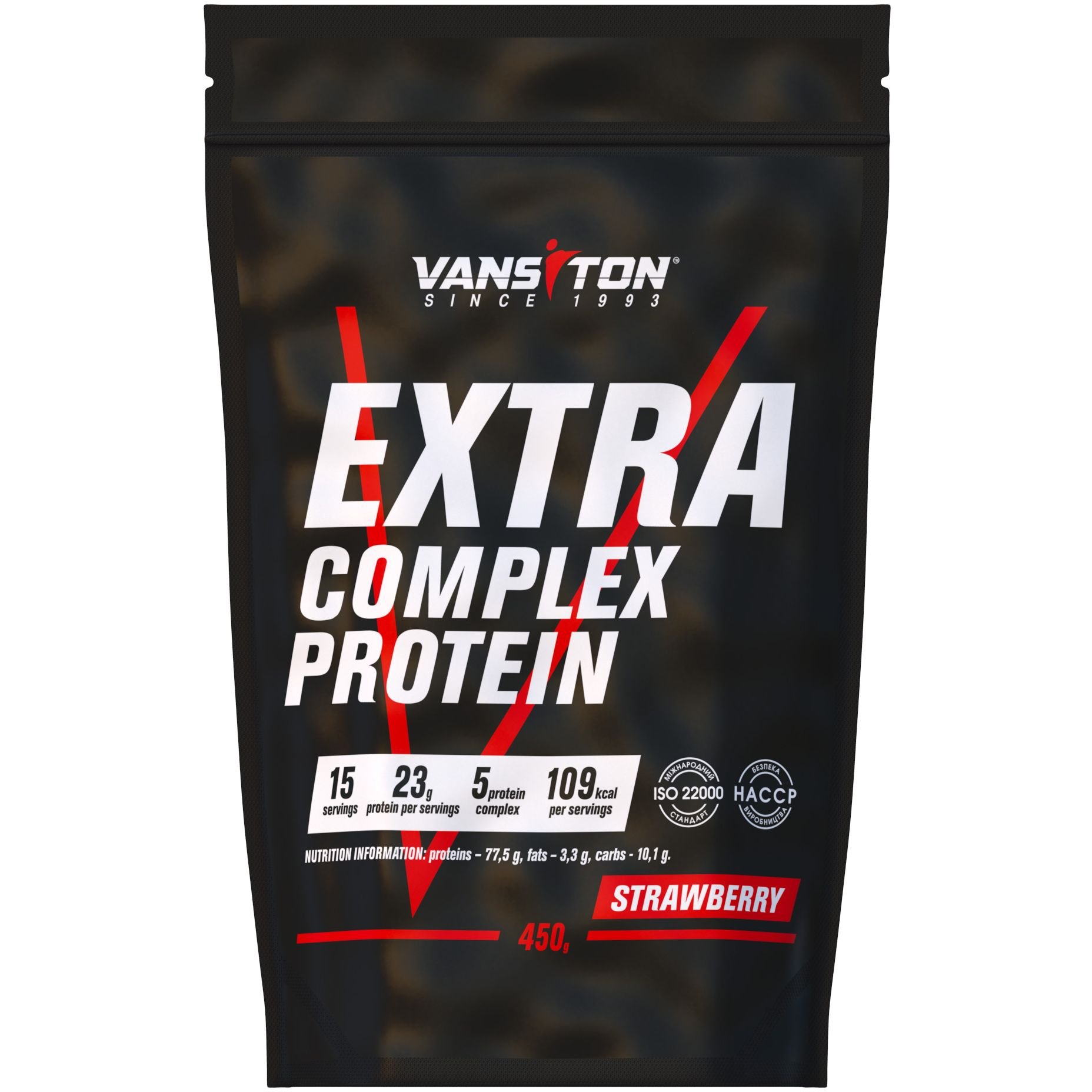 Протеин Vansiton Extra Strawberry 450 г - фото 1