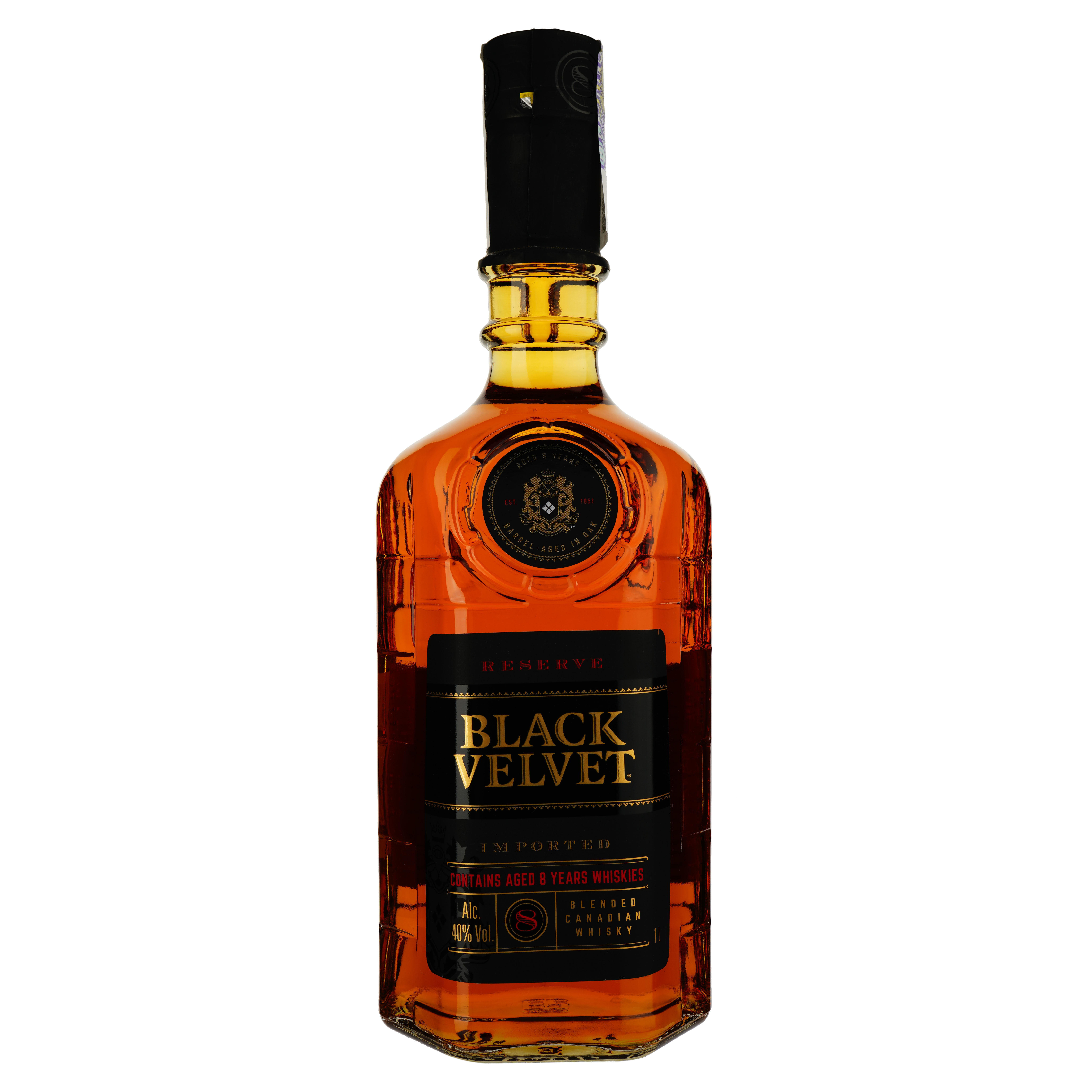 Виски Black Velvet Reserve Blended Canadian Whisky, 40%, 1 л - фото 1