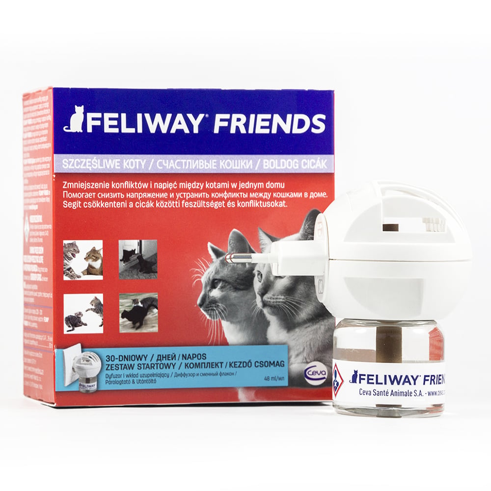 Успокаивающее средство для кошек во время стресса, при содержании нескольких кошек в доме CEVA Feliway Friends, диффузор+сменный блок, 48 мл - фото 1