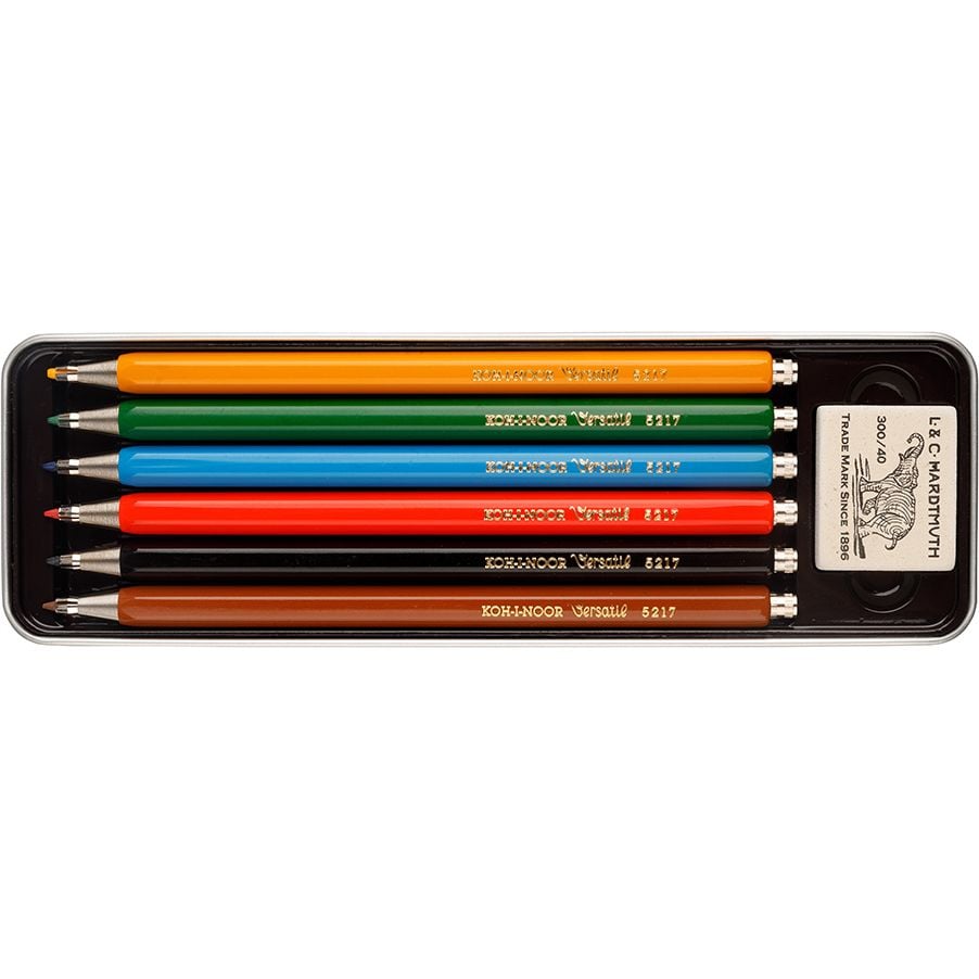 Набір цангових олівців Koh-i-Noor Diamond Pencils 6 шт. у металевій коробці (5217) - фото 2