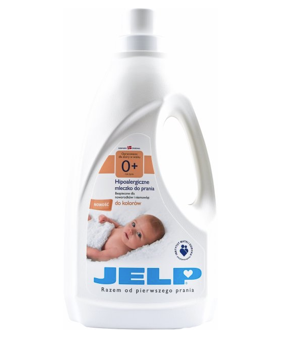 Фото - Стиральный порошок Гіпоалергенне молочко для прання Jelp 0+, для кольорових тканин, 1,5 л