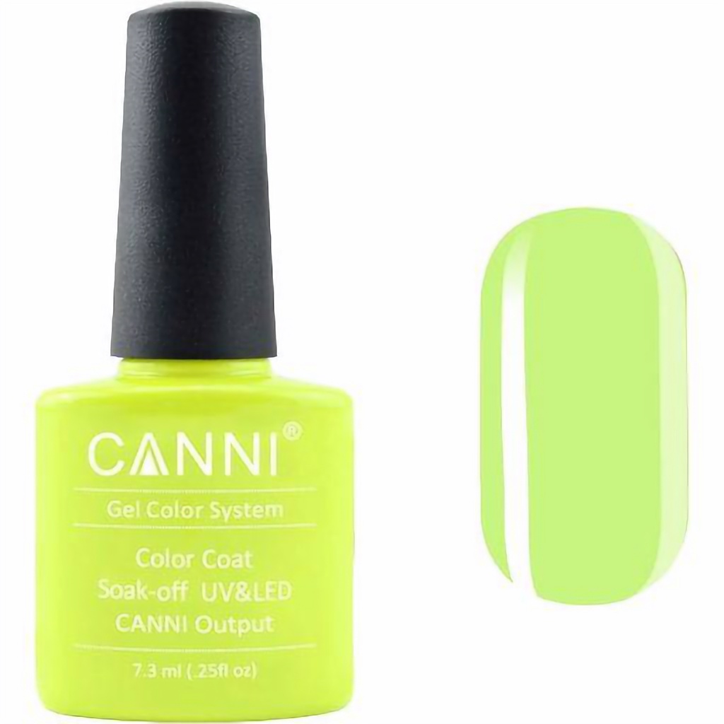 Гель-лак Canni Color Coat Soak-off UV&LED 02 лайм неоновый 7.3 мл - фото 1