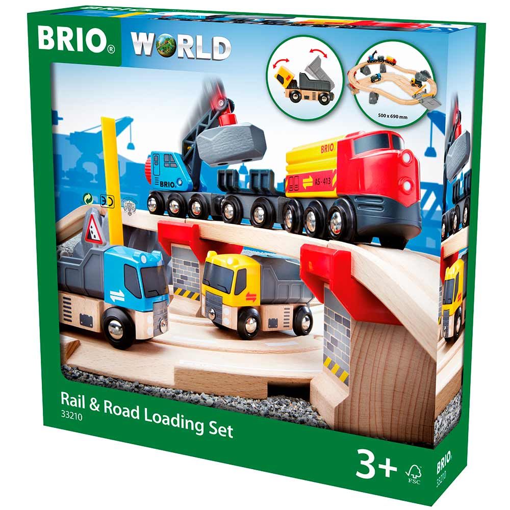 Дитяча залізниця Brio з переїздом та навантаженням (33210) - фото 1