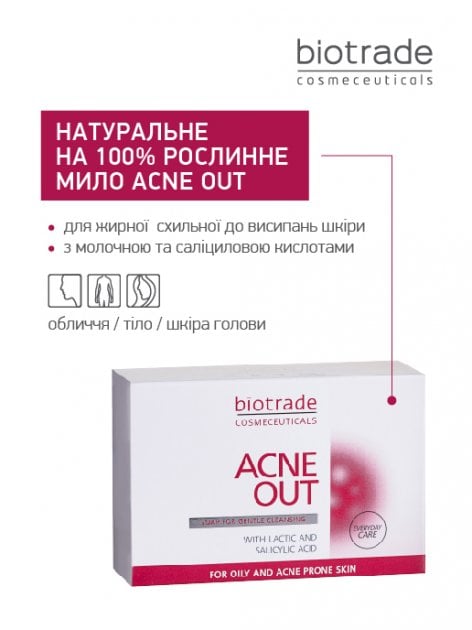 Очищающее мыло для лица и тела Biotrade Acne Out, 100 г (3800221840204) - фото 2