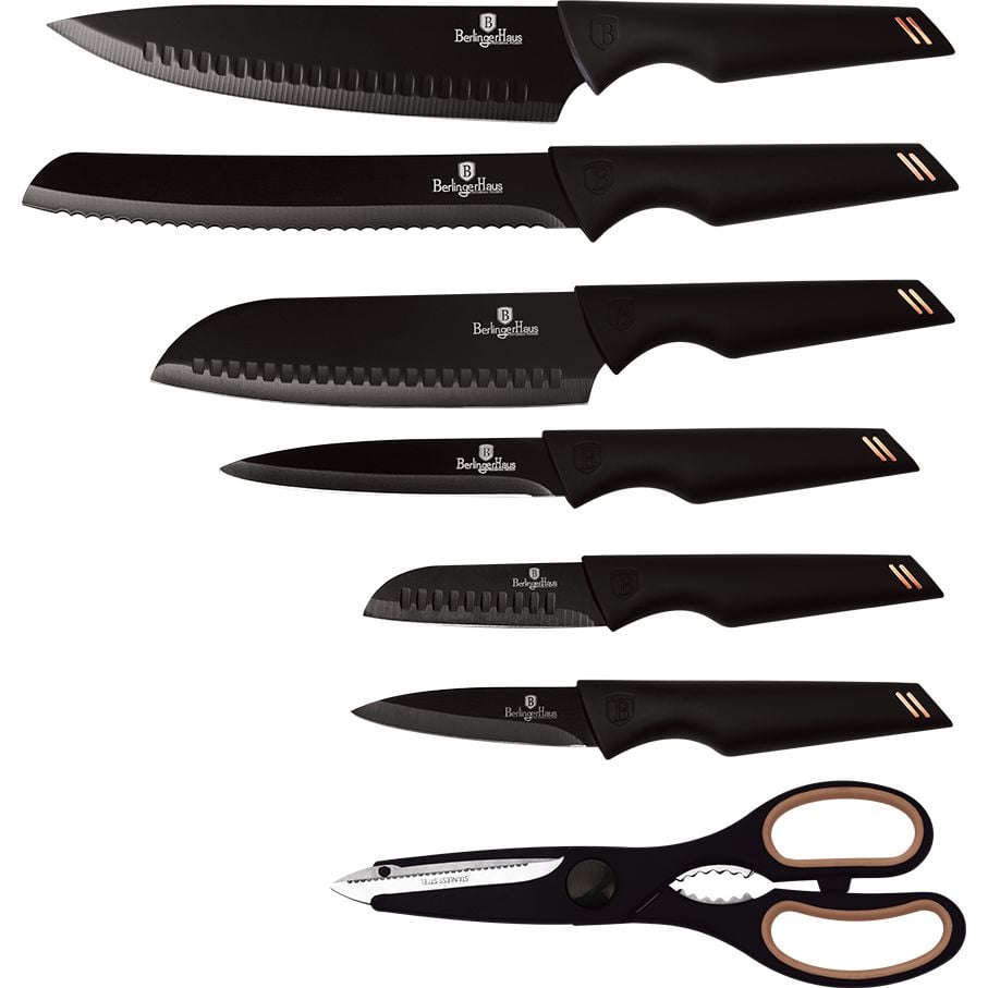 Набор ножей Berlinger Haus Black Rose Collection, 7 предметов, черный (BH 2688) - фото 1