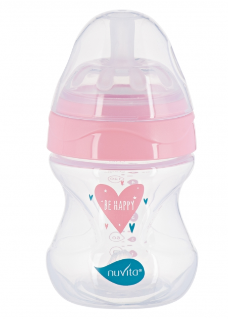 Бутылочка для кормления Nuvita Mimic Collection, антиколиковая, 150 мл, розовый (NV6011ROSA) - фото 1