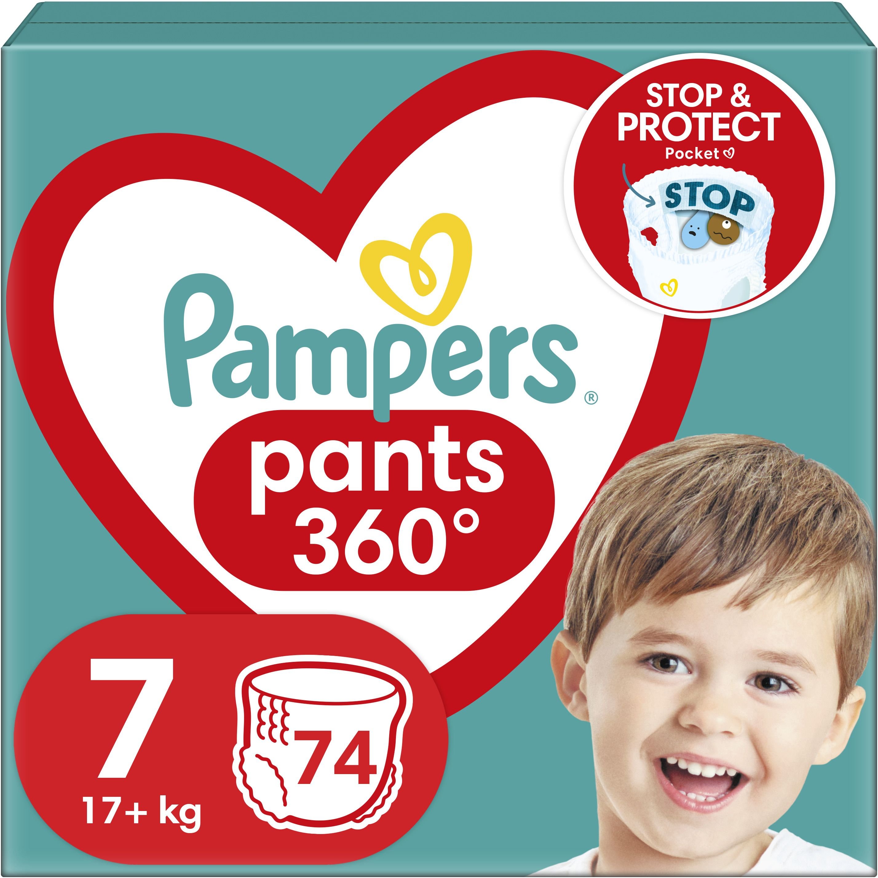 Подгузники-трусики Pampers Pants одноразовые 7 (17+ кг) 74 шт. - фото 1