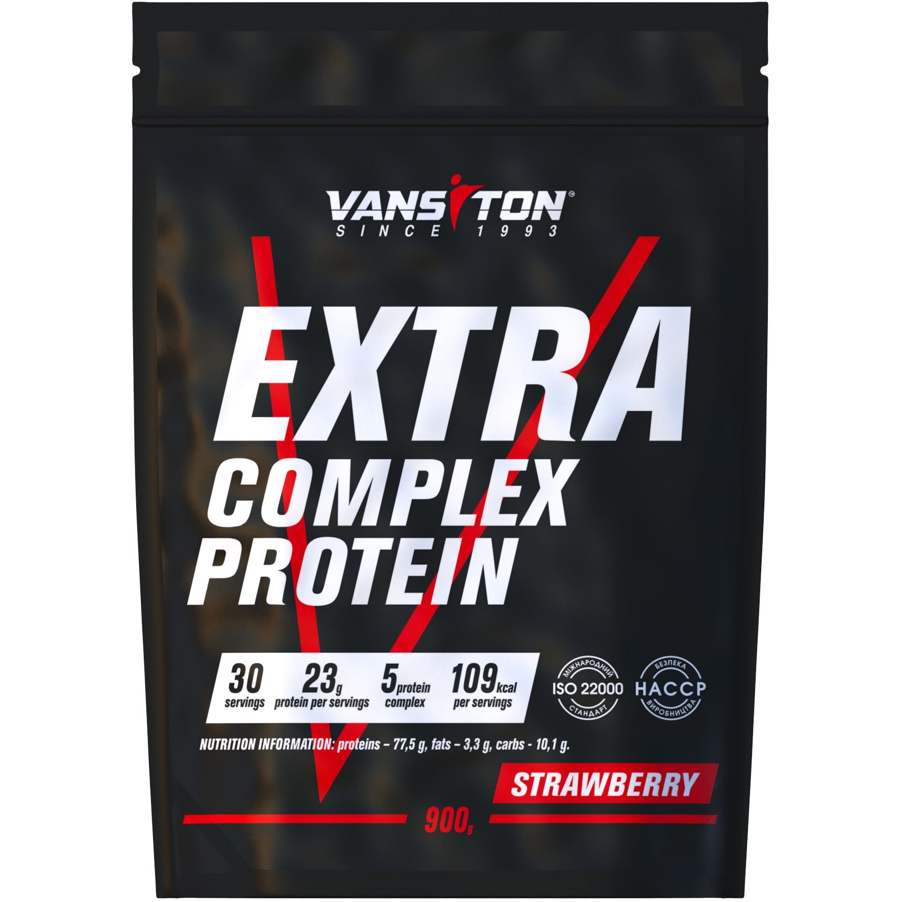 Протеин Vansiton Extra Strawberry 900 г - фото 1