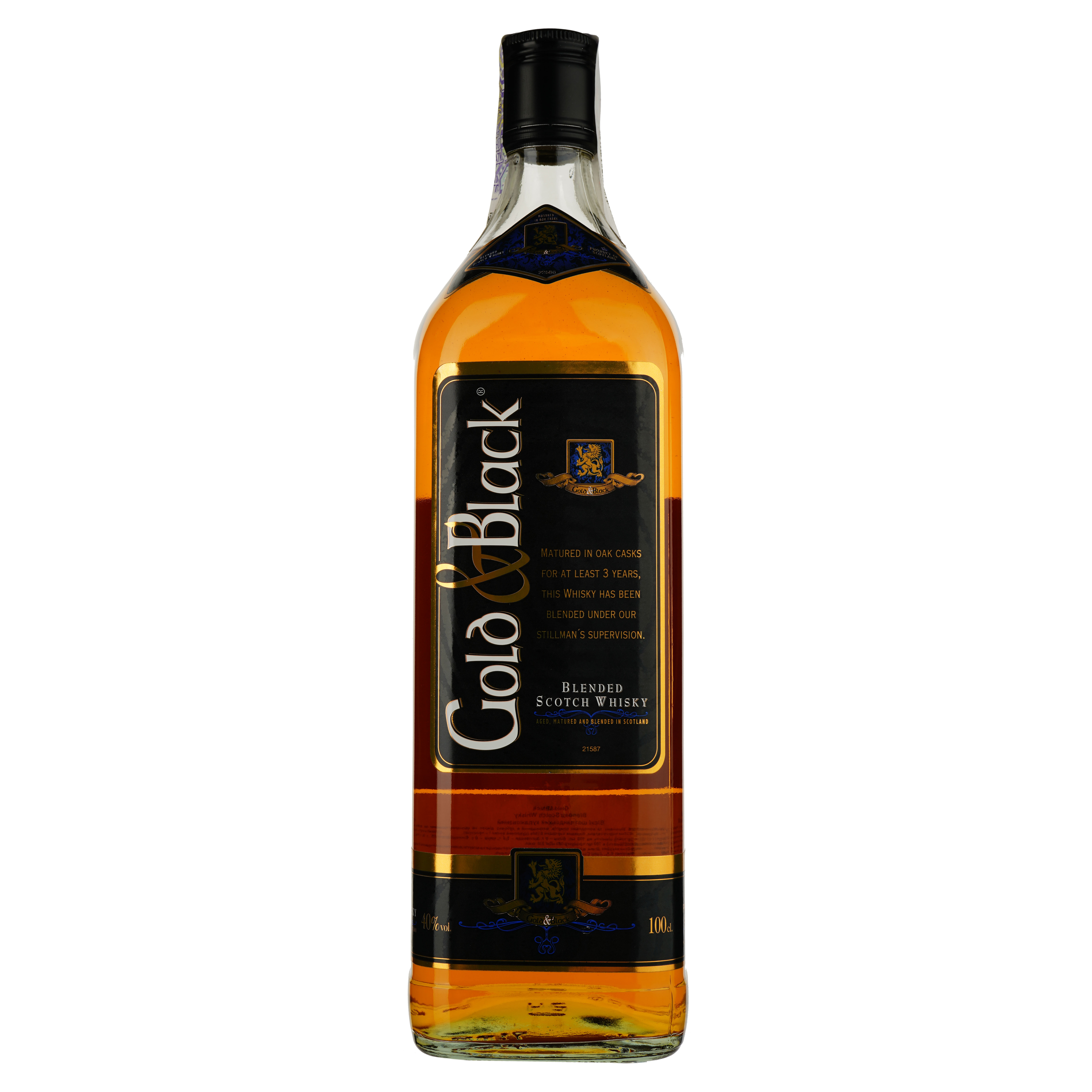 Виски Gold&Black Blended Scotch Whisky 40%, 1 л - фото 1