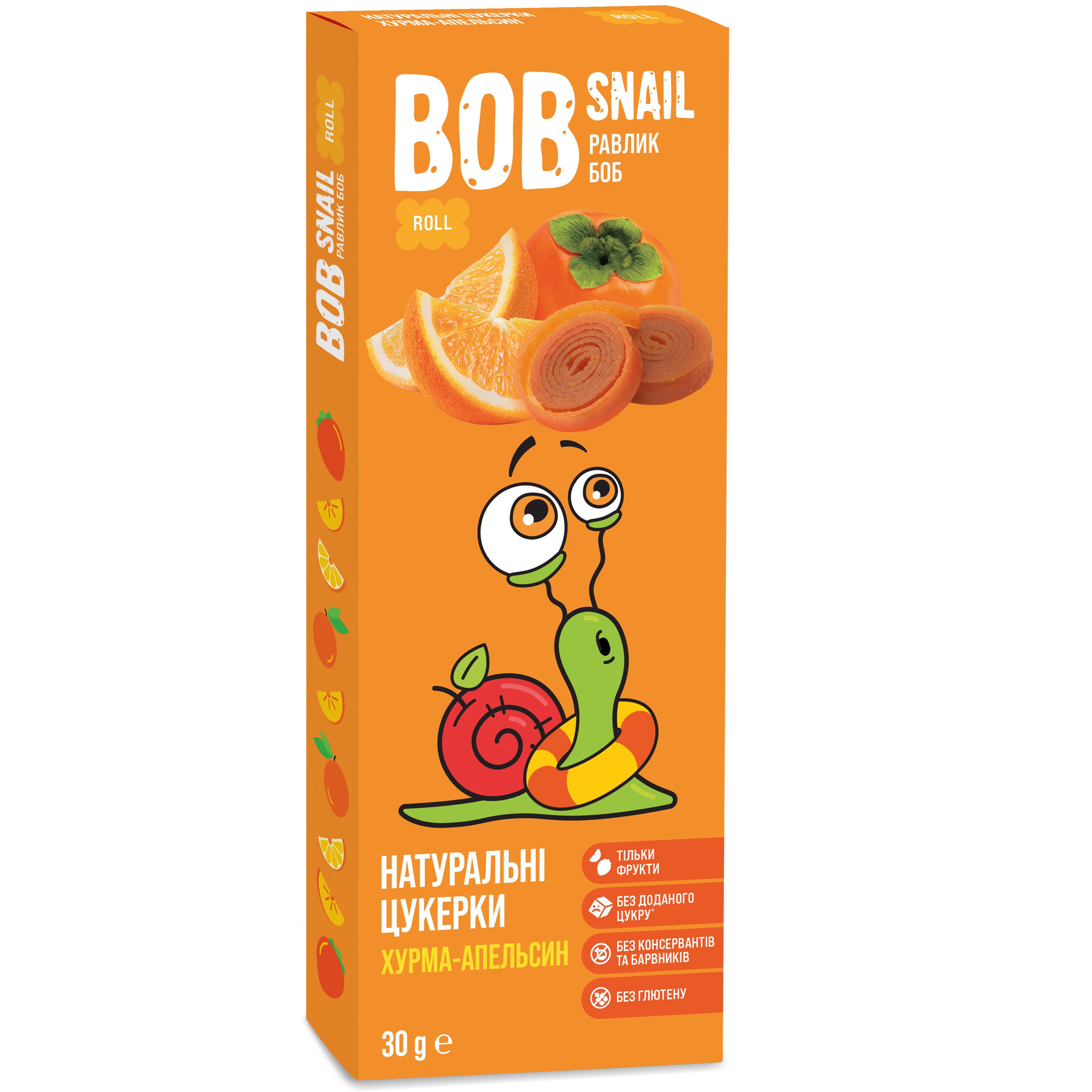 Фруктовые конфеты Bob Snail из Хурмы и Апельсина 30 г - фото 1