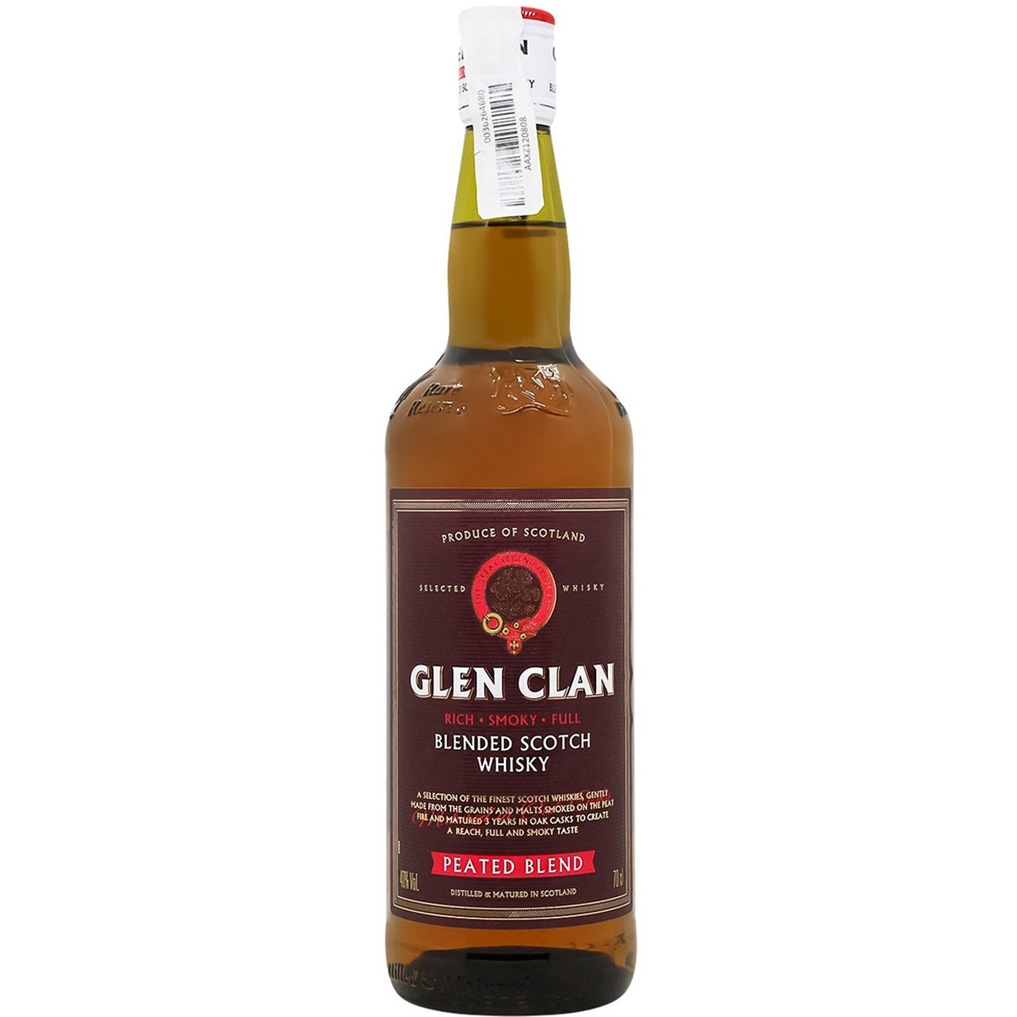 Виски Glen Clan Peated Blended Scotch Whisky 40% 0.7 л - фото 1