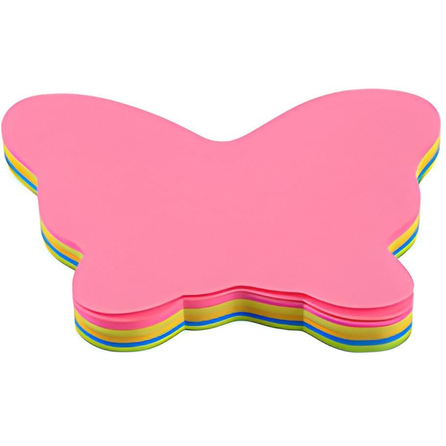 Блок паперу для нотаток Buromax Neon Butterfly з клейким шаром 75х75 мм 50 аркушів різнобарвний (BM.2364-99) - фото 2
