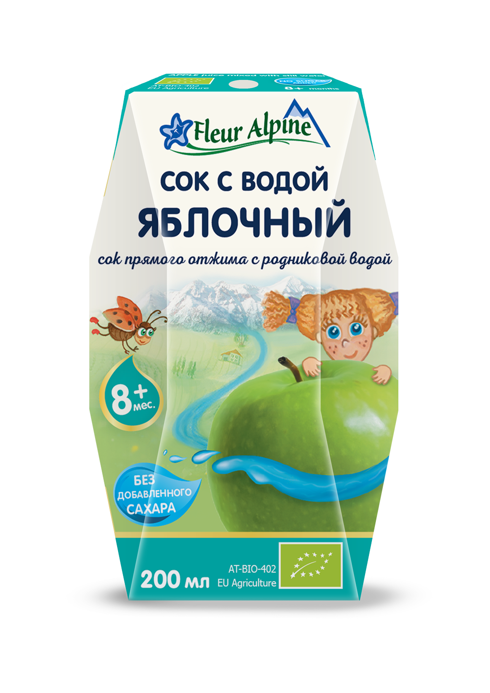 Сік Fleur Alpine з джерельною водою Яблуко, 200 мл - фото 1