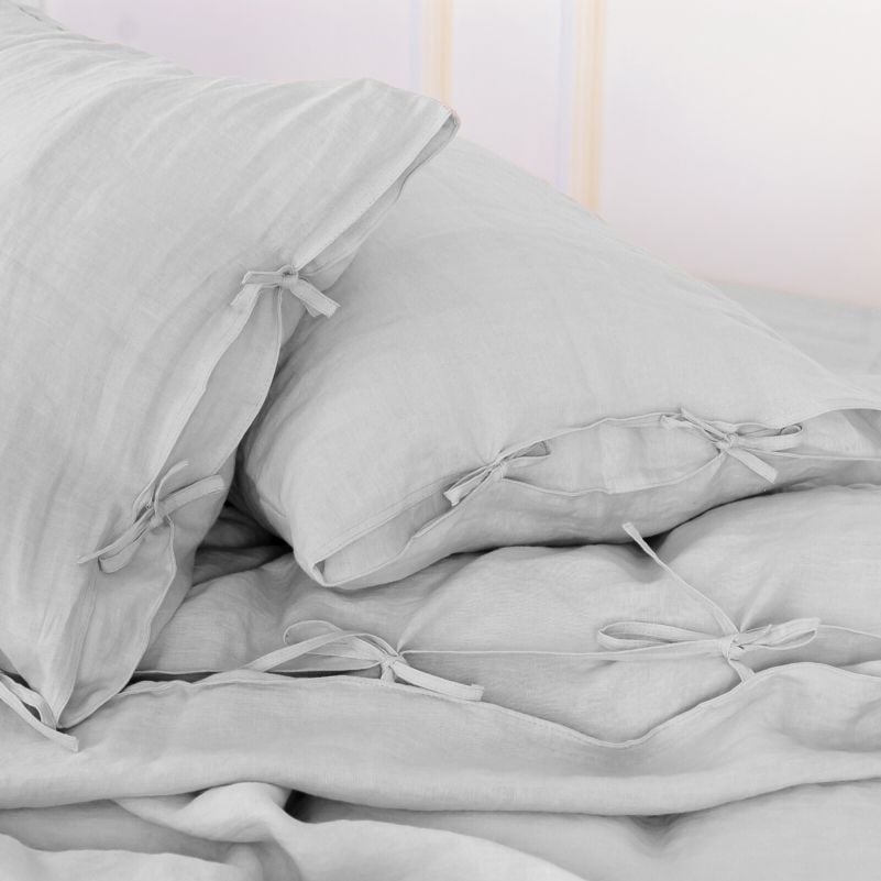 Комплект постельного белья MirSon Natural Linen Beatrice лен детский светло-серый (2200008247737) - фото 7