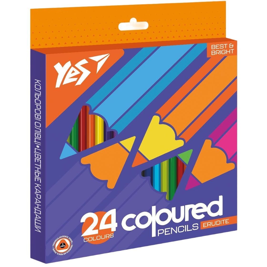 Карандаши цветные Yes Erudite, 24 цвета (290644) - фото 1