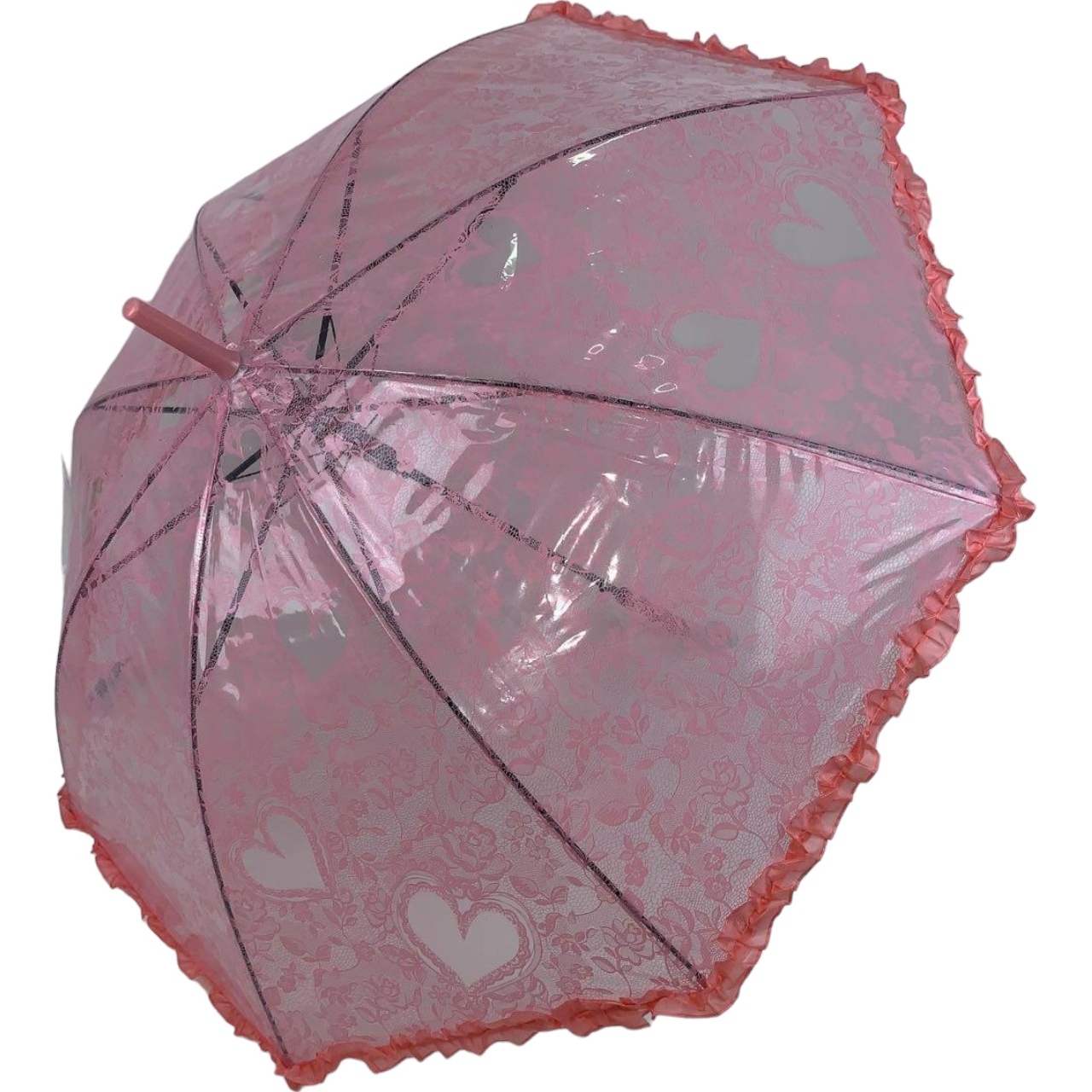 Дитяча парасолька-палиця напівавтомат S&L 84 см рожева - фото 1