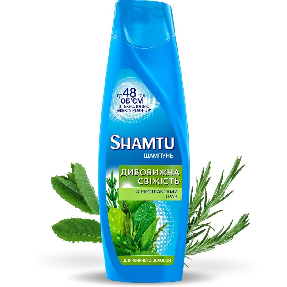 Шампунь Shamtu Глибоке Очищення і Свіжість, з екстрактами трав, для жирного волосся, 360 мл - фото 2