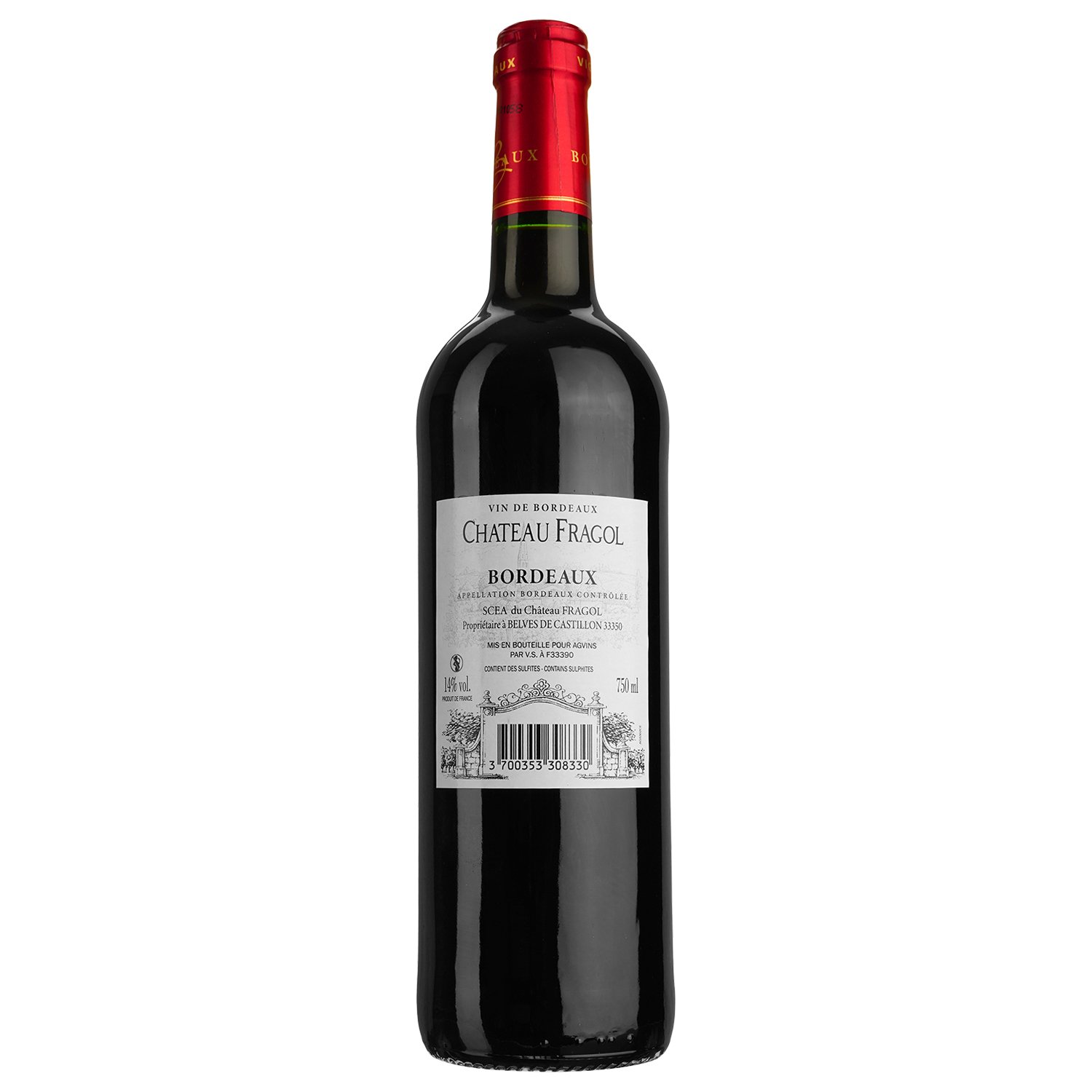 Вино Chateau Fragol Aop Bordeaux, красное, сухое, 0,75 л - фото 2