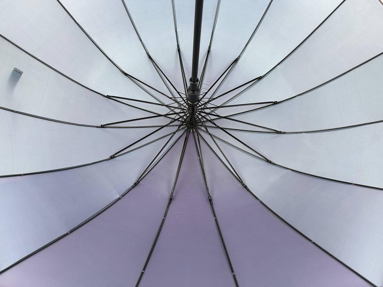 Жіноча парасолька-палиця напівавтомат Toprain 102 см фіолетова - фото 6