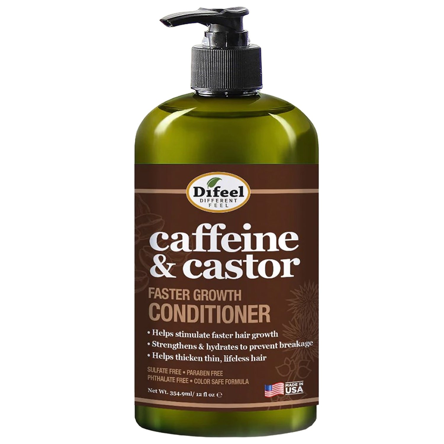 Кондиционер для волос Difeel Caffeine and Castor Conditioner for Faster Hair Growth, 355 мл - фото 1
