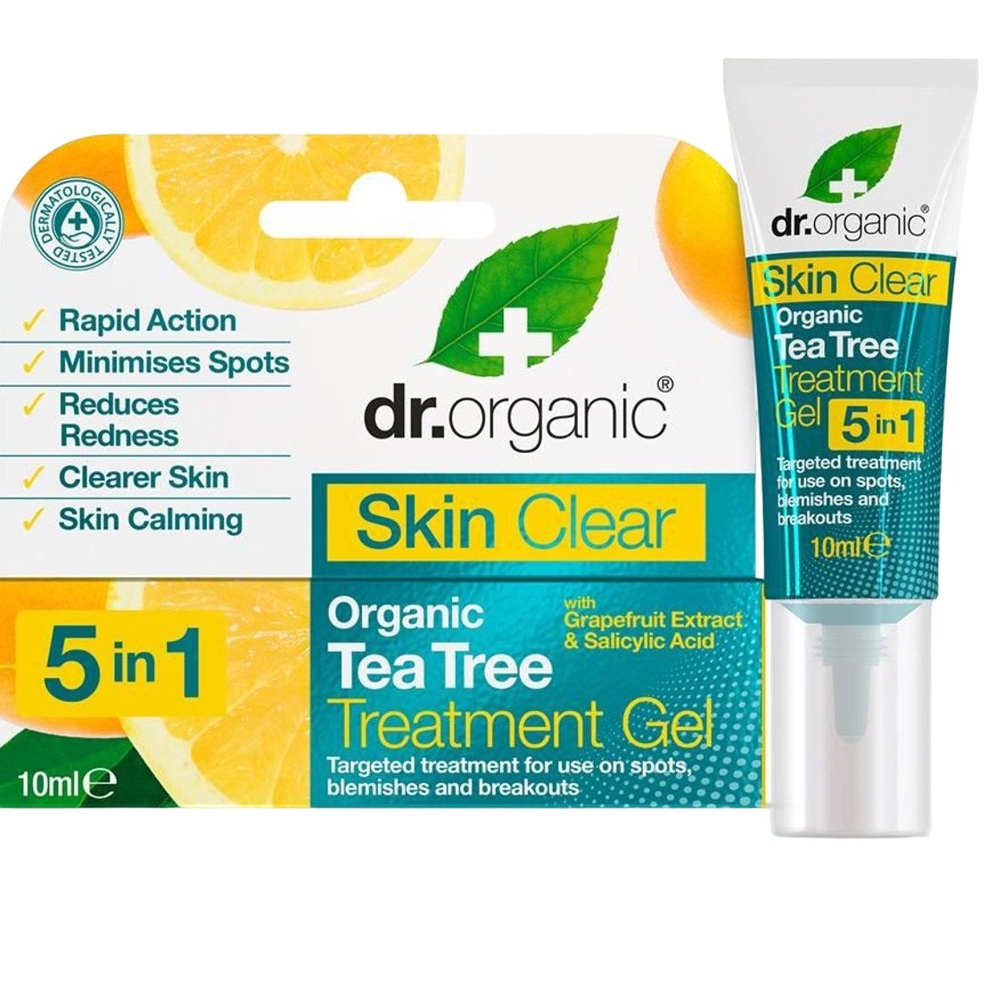 Лікувальний гель з чайним деревом 5 у 1 Dr. Organic Skin Clear 5in1 Treatment Gel 10 мл - фото 1
