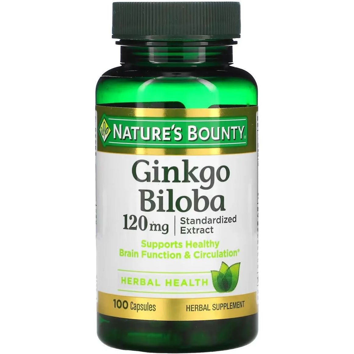 Гинкго Билоба Nature's Bounty Ginkgo Biloba 120 мг 100 капсул - фото 1