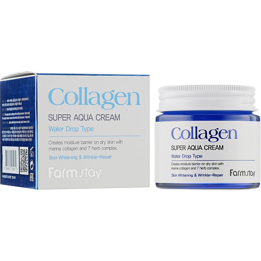 Зволожувальний крем для обличчя FarmStay Collagen Super Aqua Cream, з колагеном, 80 мл - фото 2