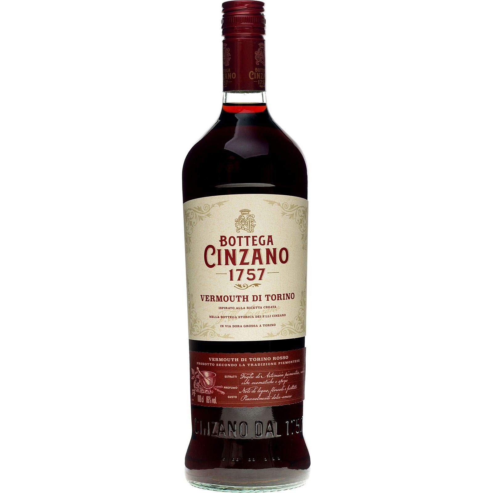 Вермут Bottega Cinzano Rosso, червоний, солодкий 1 л, 16%