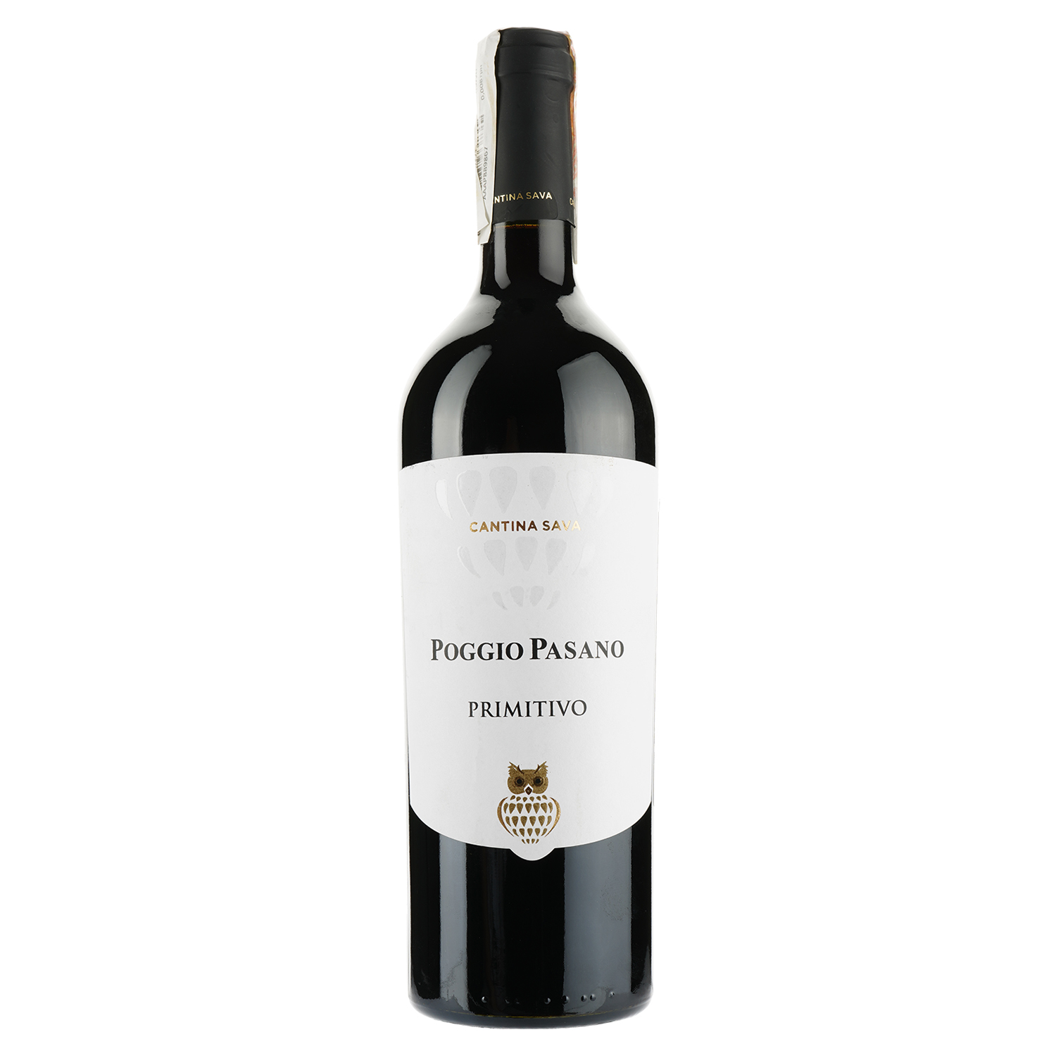 Вино Cantina Sava Poggio Pasano Primitivo Puglia, червоне, сухе, 13,5%, 0,75 л - фото 1