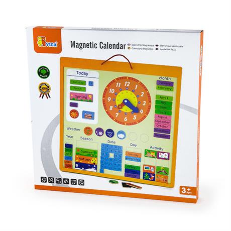 Магнітний календар Viga Toys з годинником, англійською мовою (50377) - фото 2