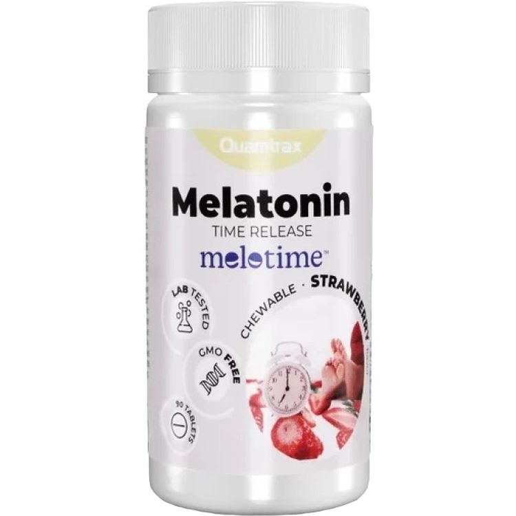 Комплекс для сна Quamtrax Melatonin Time Release клубника 90 капсул - фото 1