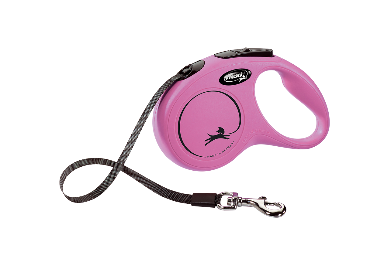 Поводок-рулетка Flexi Classic S, для собак до 15 кг, лента 5 м, розовый (CL10T5.251.P.20) - фото 1