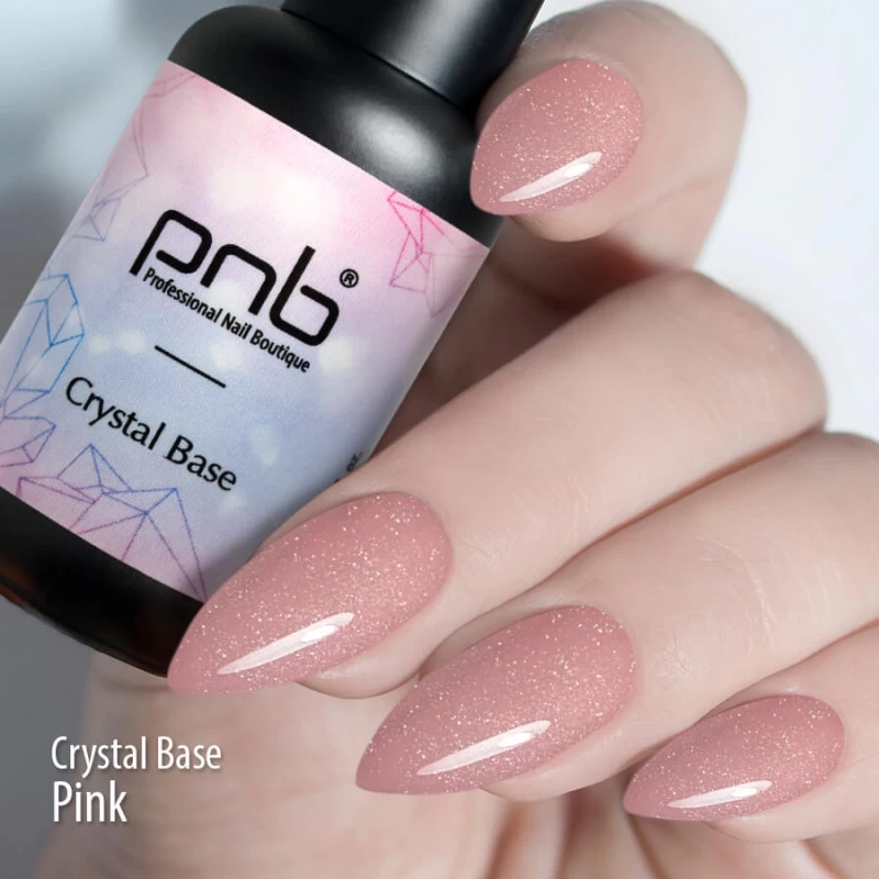 Блестящая база PNB UV/LED Crystal Base pink светоотражающая 8 мл - фото 2