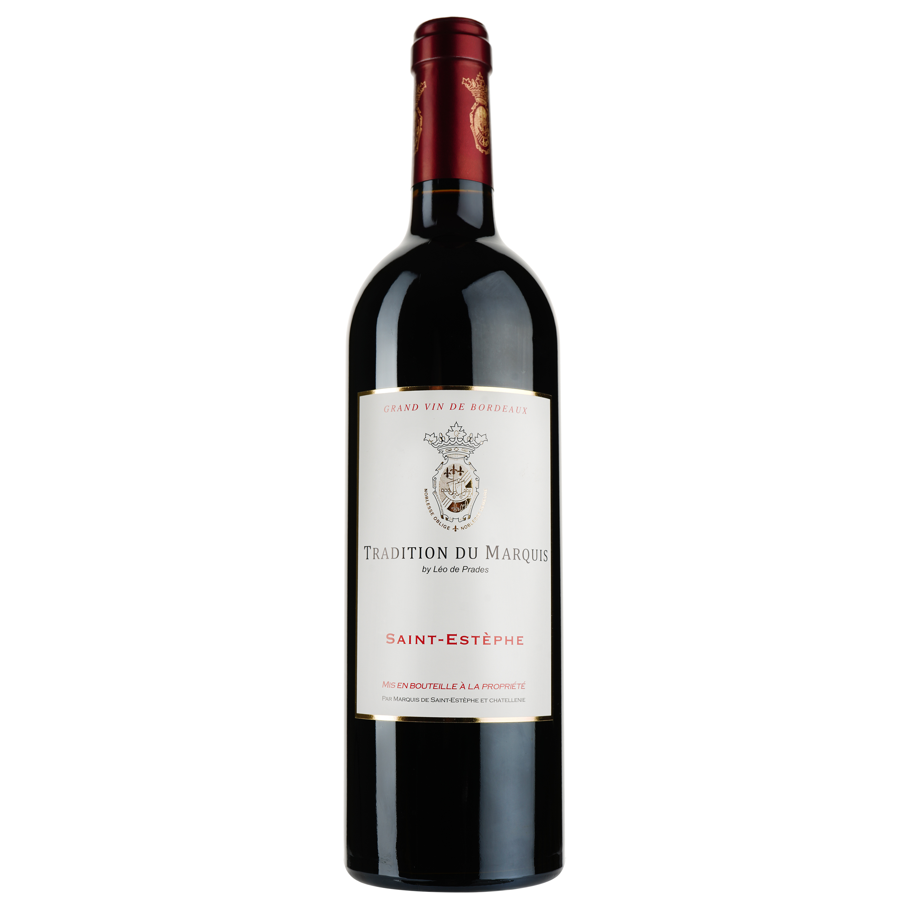 Вино Tradition du Marquis by Leo de Prades AOP Saint-Estephe 2017, червоне, сухе, 0,75 л - фото 1