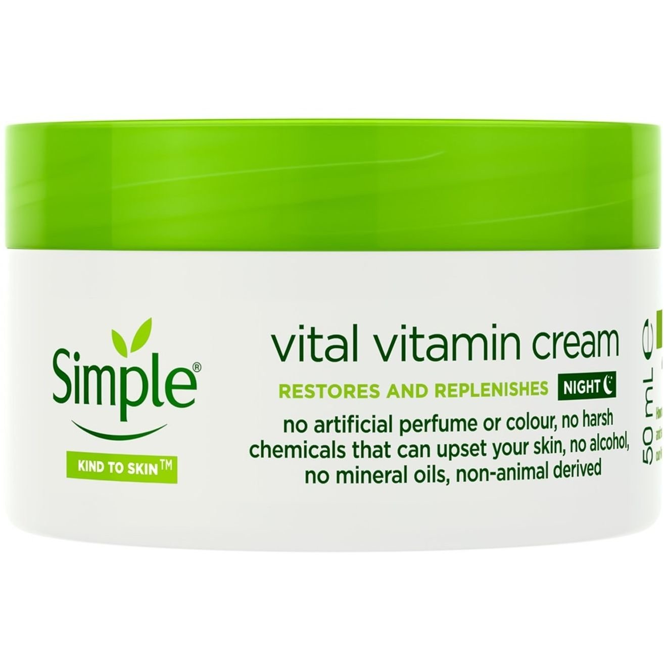 Нічний вітамінний крем Simple Vital Vitamin Night Cream Kind to Skin, 50 мл - фото 1