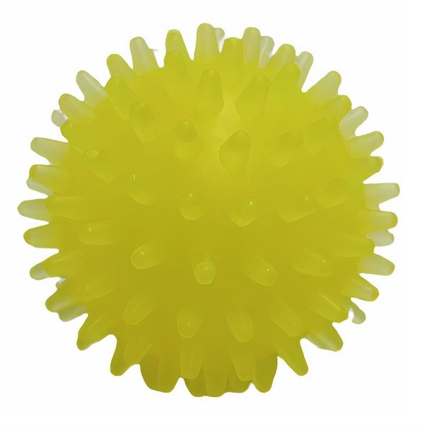 Игрушка для собак Fox Мяч с шипами, с ароматом ванили, 7,5 см, желтая - фото 1