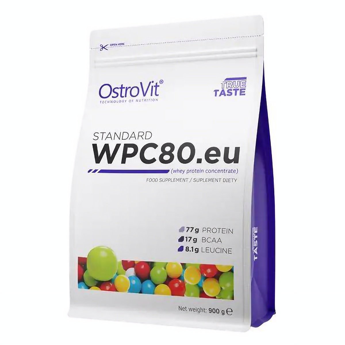 Протеин OstroVit Standaed WPC80.eu Bubble Gum 900 г - фото 1