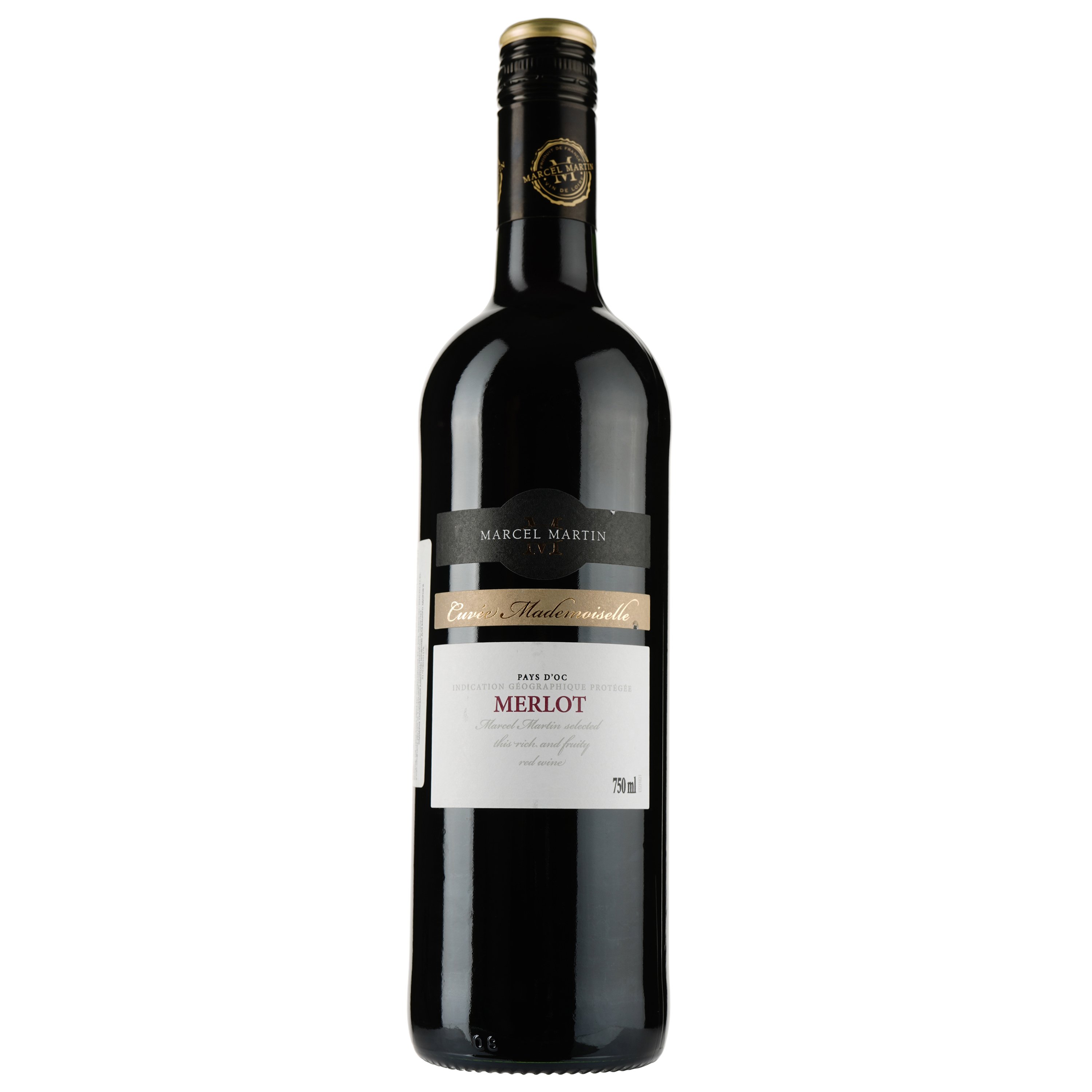 Вино Marcel Martin Merlot, червоне, сухе, 13%, 0,75 л - фото 1