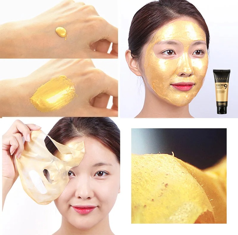 Маска-плівка для обличчя Medi-Peel Glow 9 24K Gold Mask Pack з золотом і пептидами 100 мл - фото 2