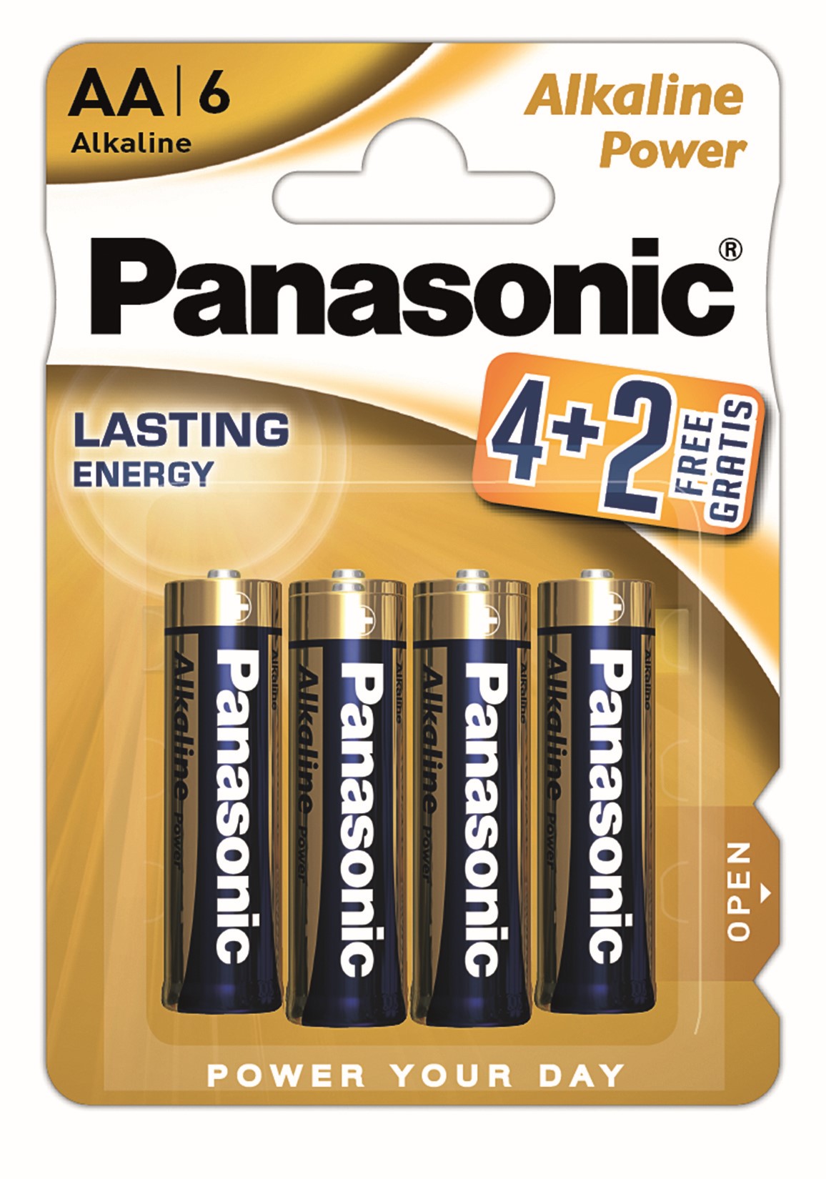 Лужні батарейки пальчикові Panasonic 1,5V АА LR06 Alkaline Power, 6 шт. (LR6REB/6B2F) - фото 1